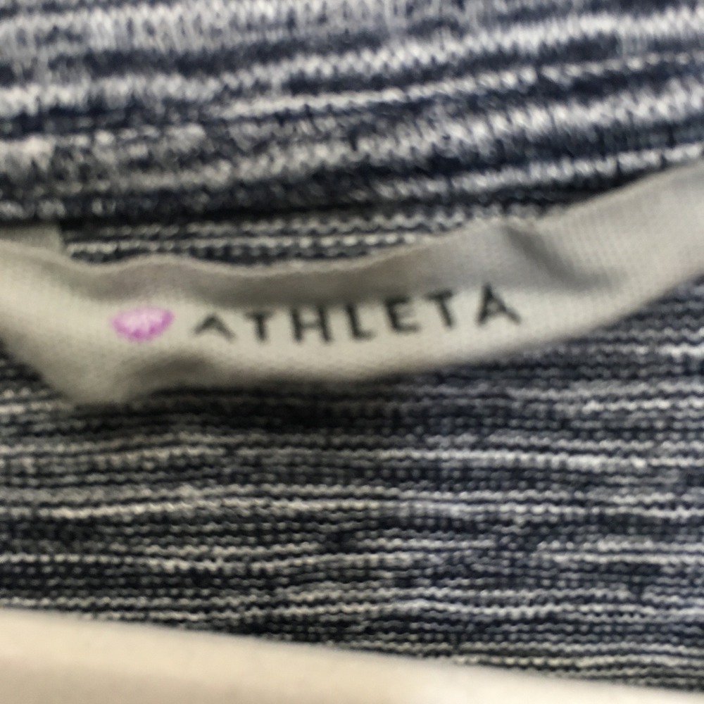 Athleta Space Dye Back Cutout Long Sleeve Top Medium Gray Athleisure Yoga Casual - Picture 2 of 14